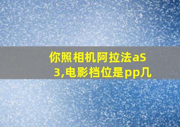 你照相机阿拉法aS 3,电影档位是pp几